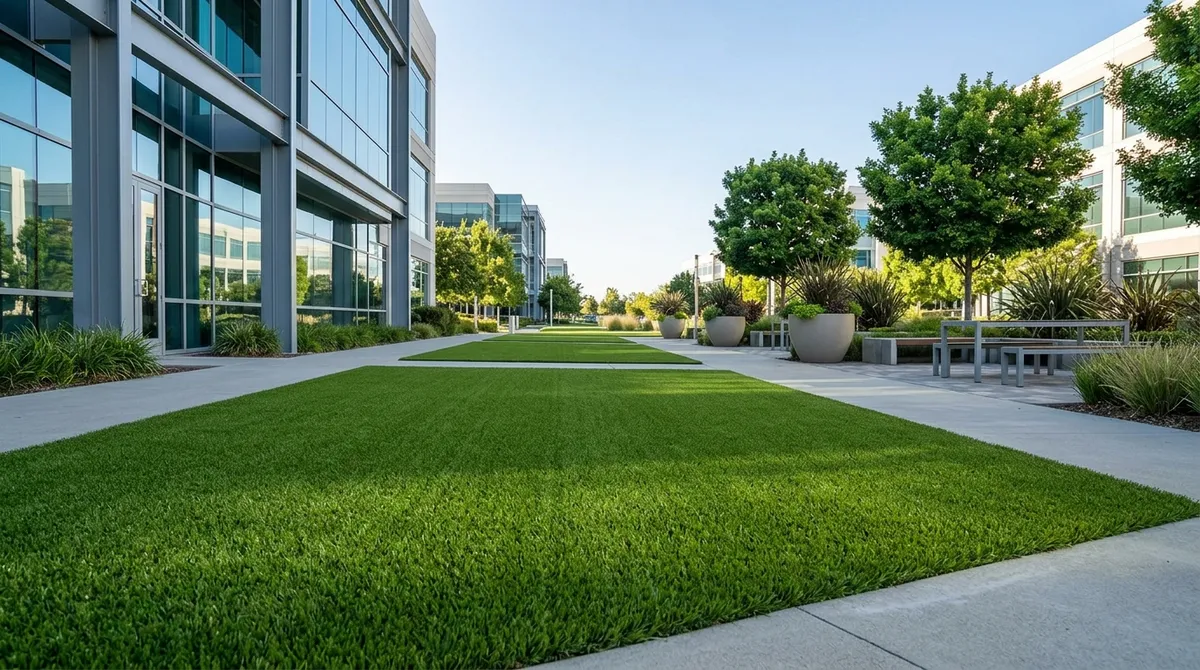 Corporate campus landscaping turf