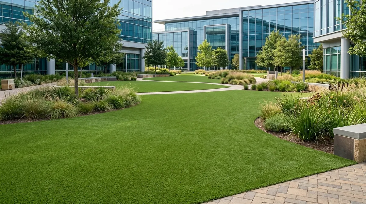Corporate campus landscaping turf