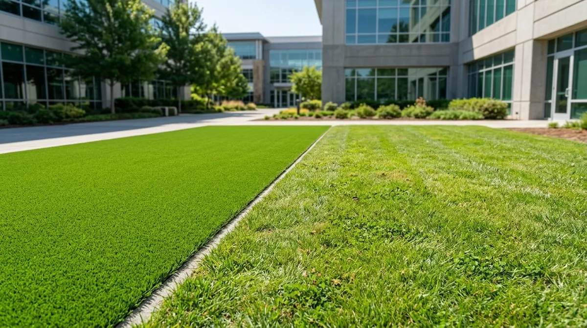 Corporate campus landscaping turf