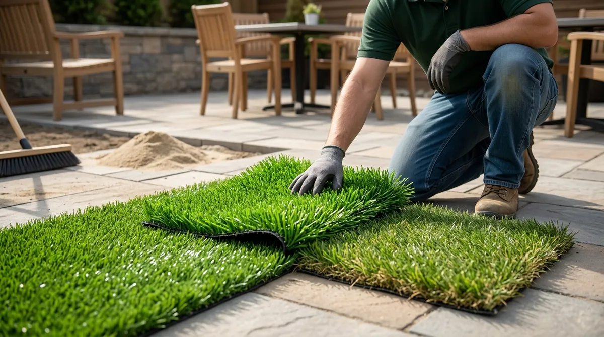 Restaurant patio artificial grass