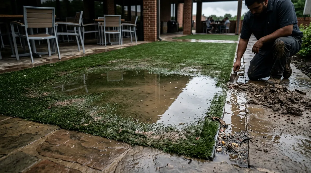 Restaurant patio artificial grass