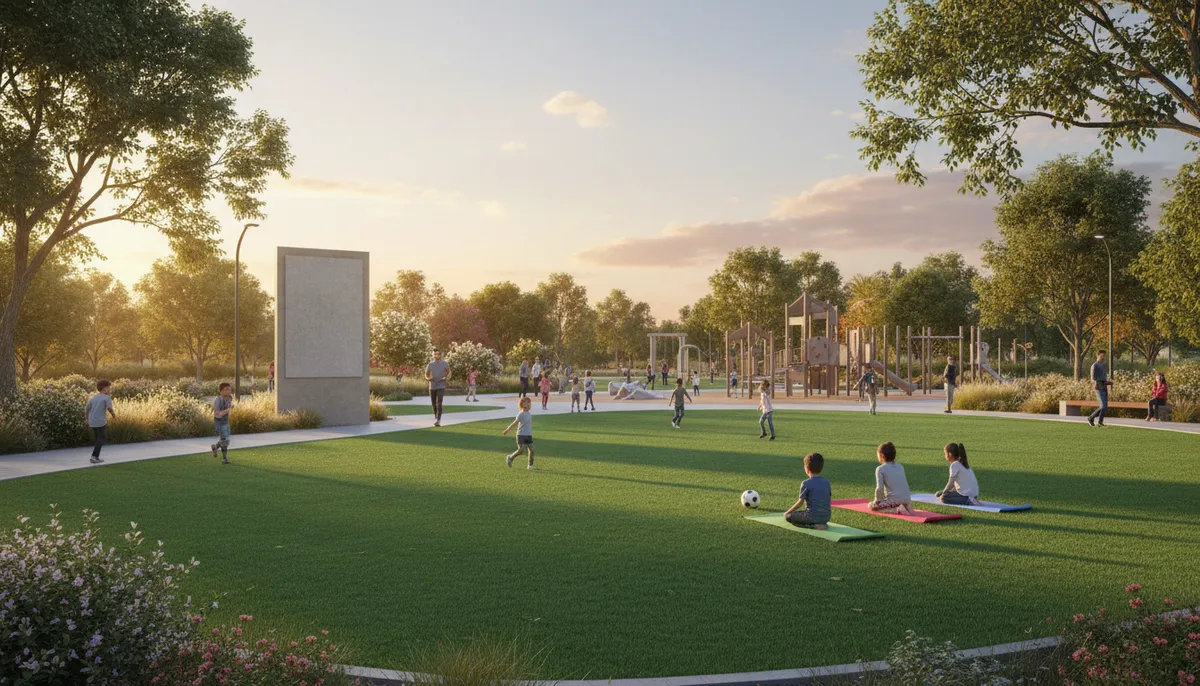 Municipal park synthetic grass