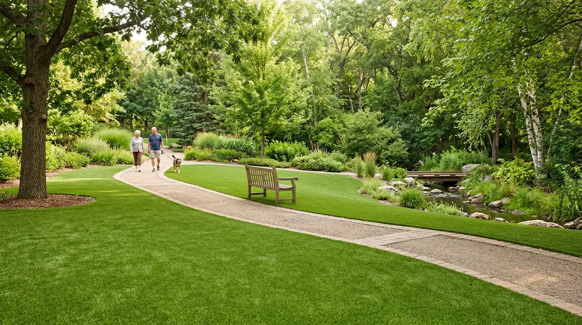 Municipal park synthetic grass