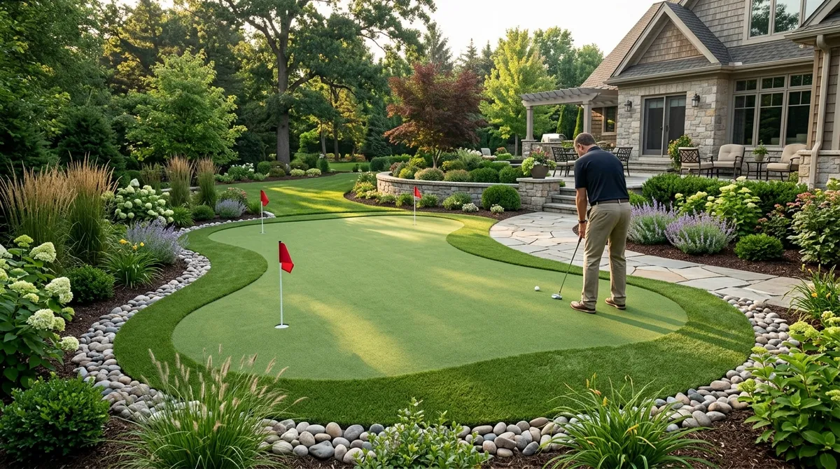 golf putting green backyard