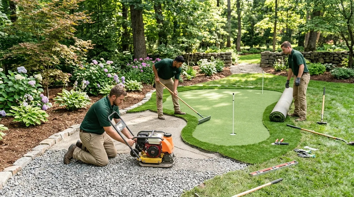 golf putting green backyard