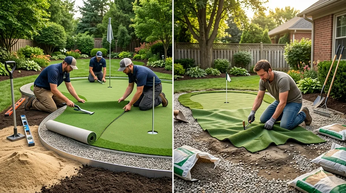 golf putting green backyard