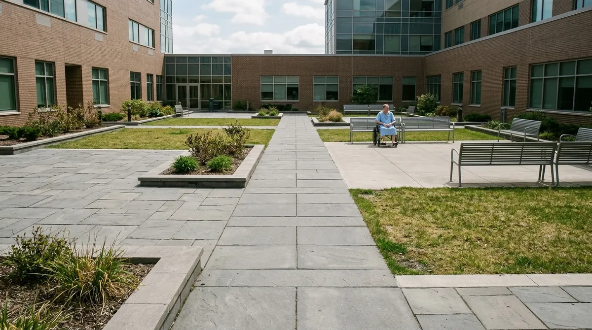 Hospital healing garden turf