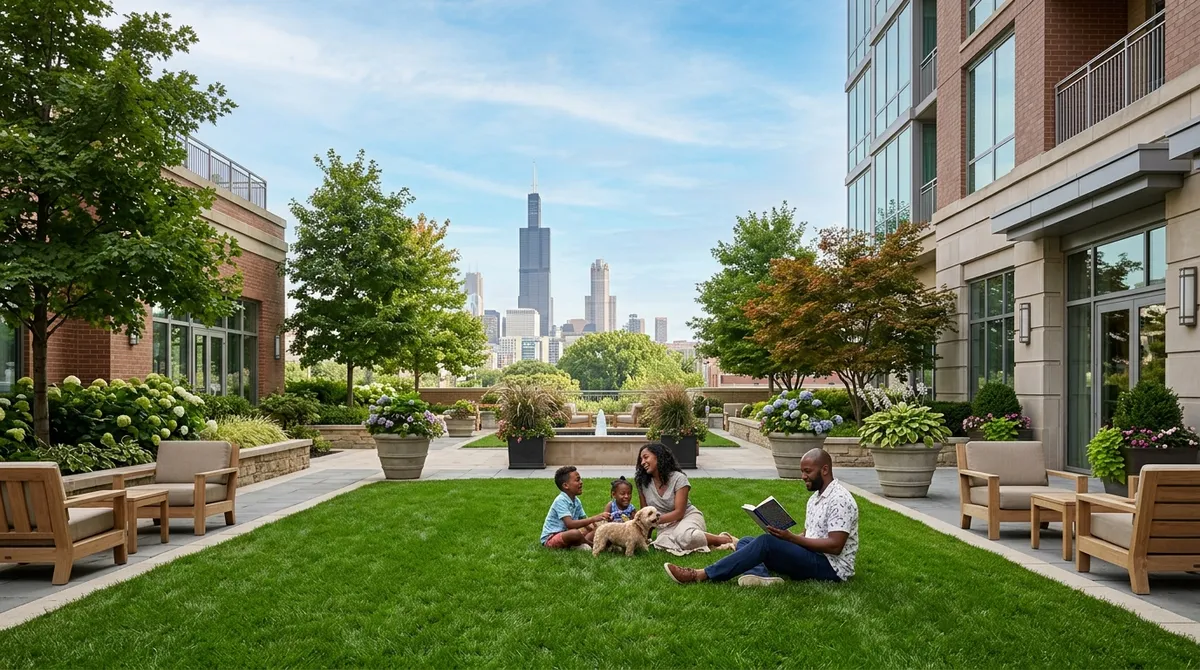 Hotel outdoor amenity turf Chicago