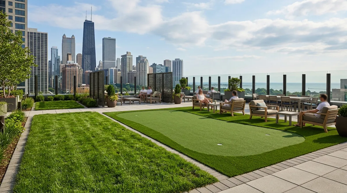 Hotel outdoor amenity turf Chicago