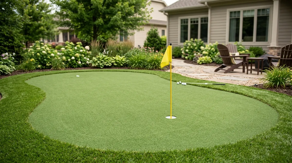 Backyard golf practice greens