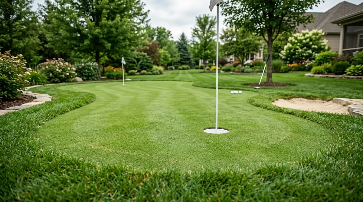 Backyard golf practice greens