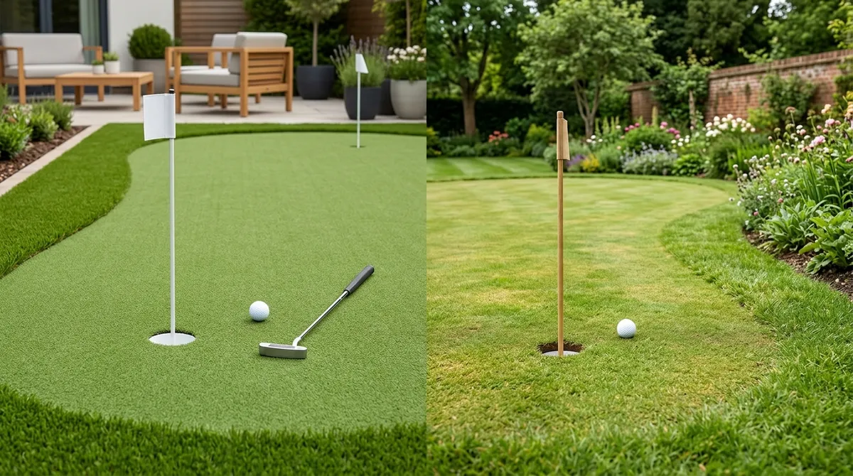 Backyard golf practice greens