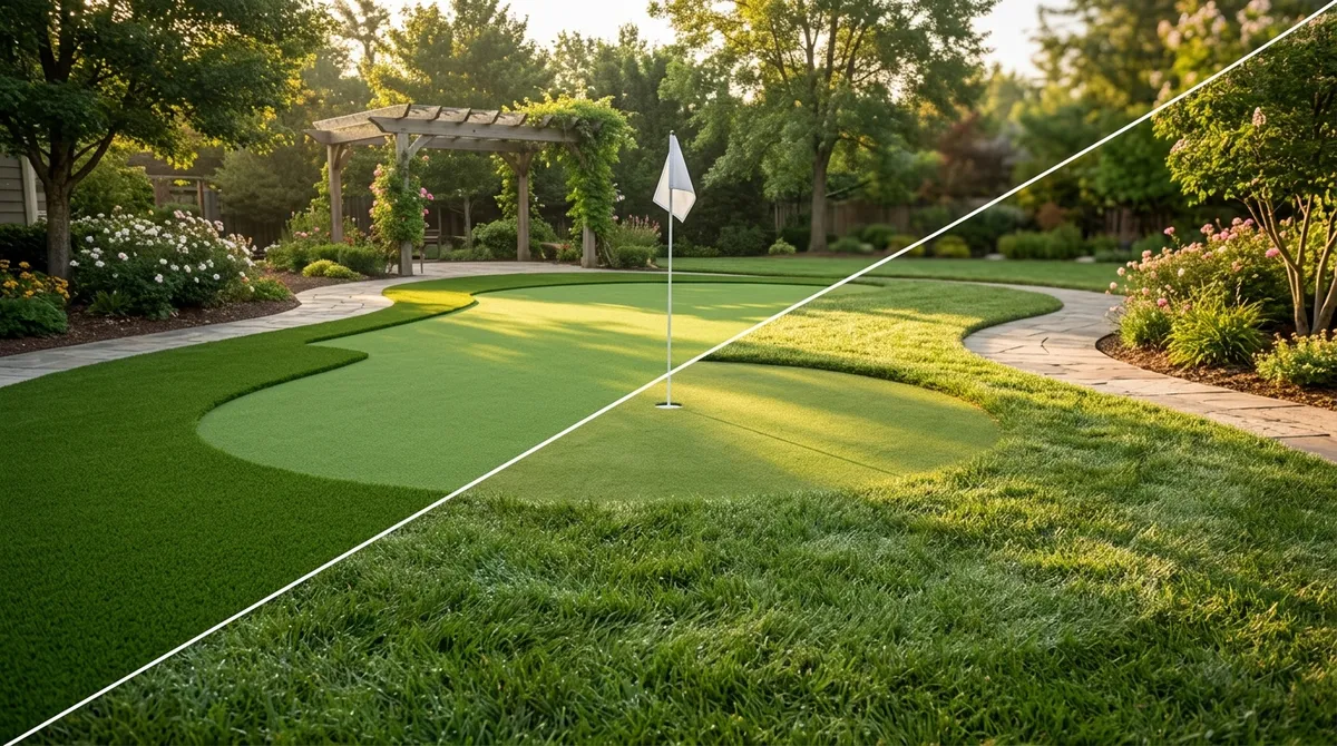 Synthetic vs. Natural Backyard Golf Practice Greens: Which Wins?