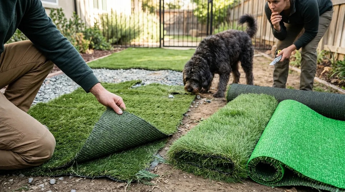 Synthetic grass for dog runs