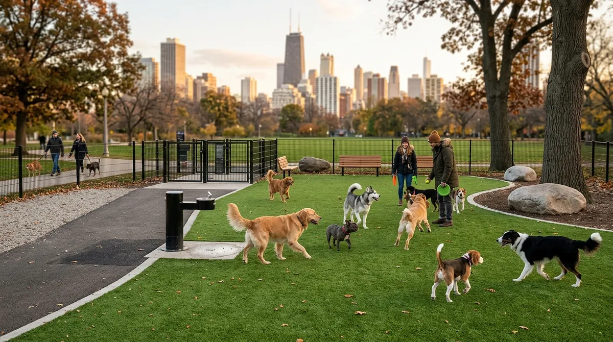 Dog park turf installation Chicago