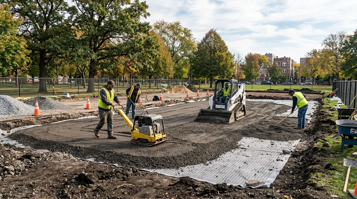 Dog park turf installation Chicago