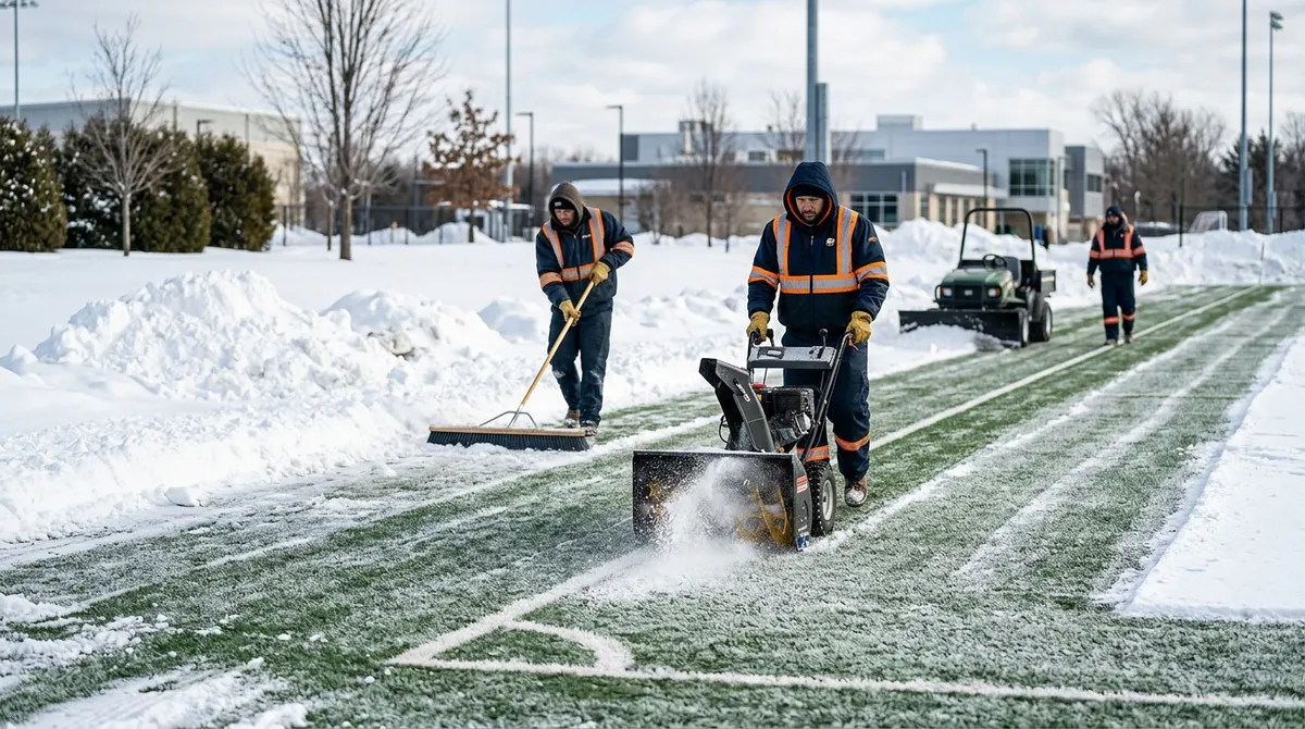 How artificial turf handles heavy snow