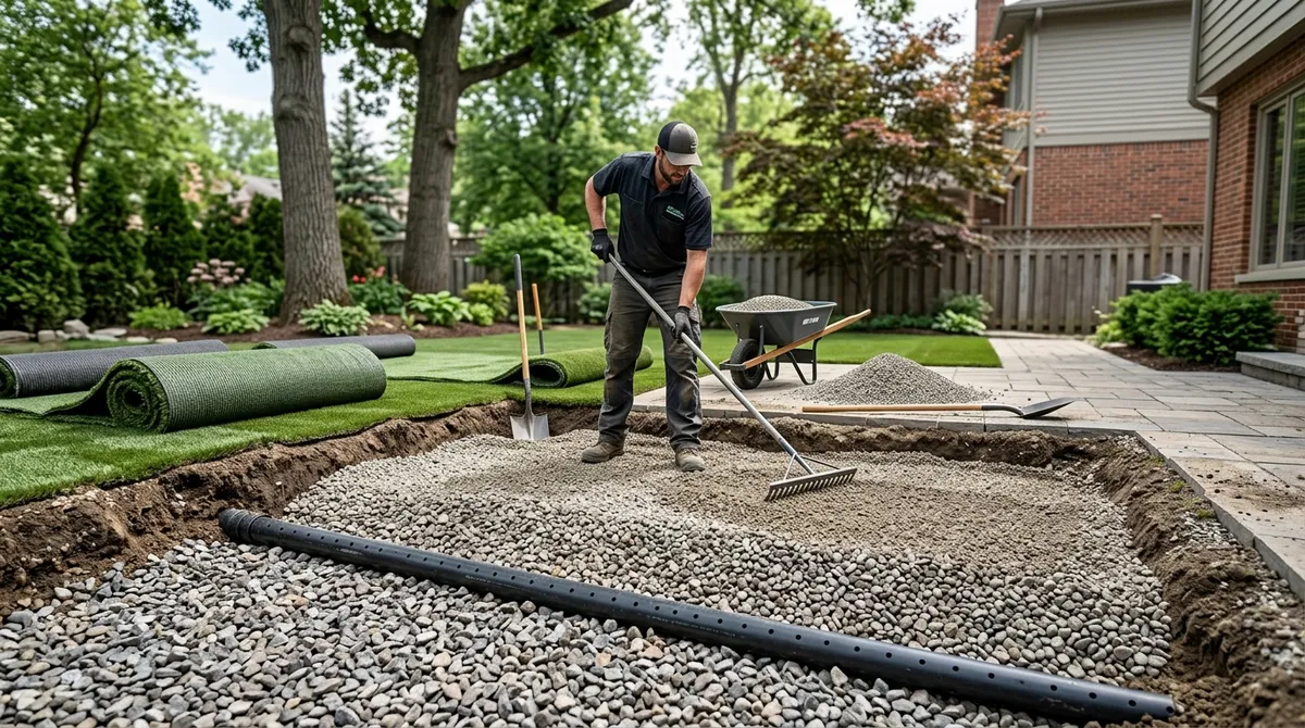 Synthetic grass drainage guide