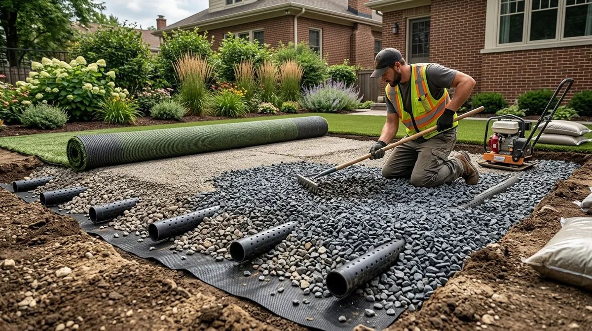 Synthetic grass drainage guide