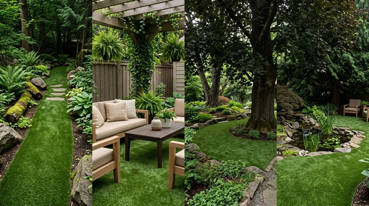 Synthetic grass for shaded areas