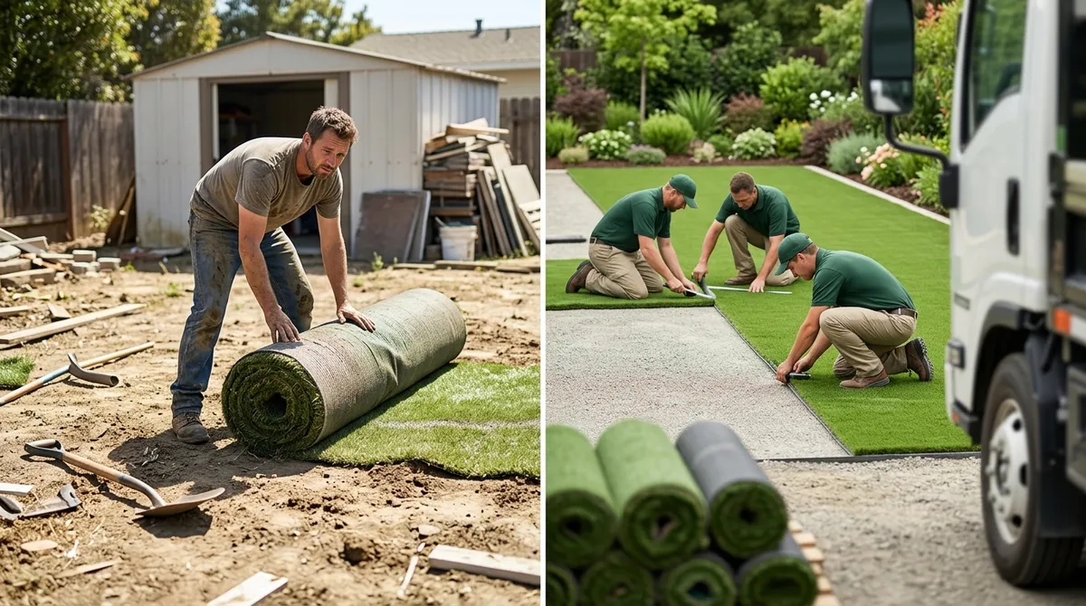 DIY vs professional turf installation