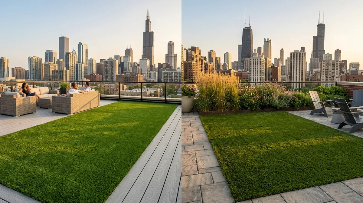 Chicago rooftop turf installation