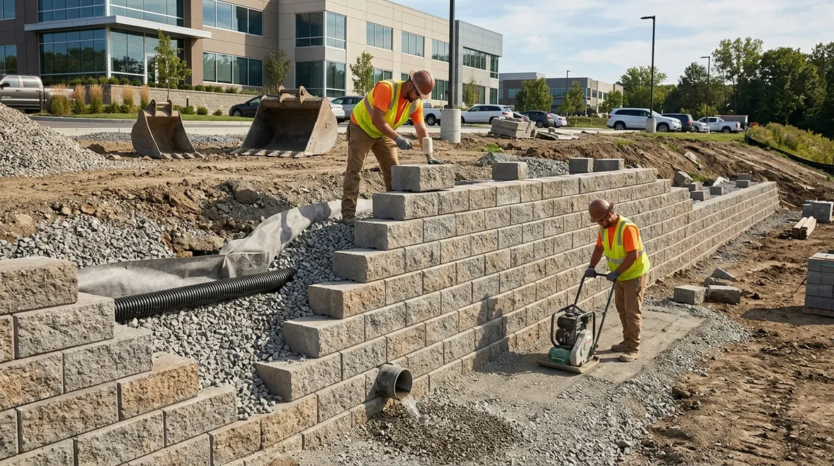 What Does a Commercial Retaining Wall Contractor Actually Do?