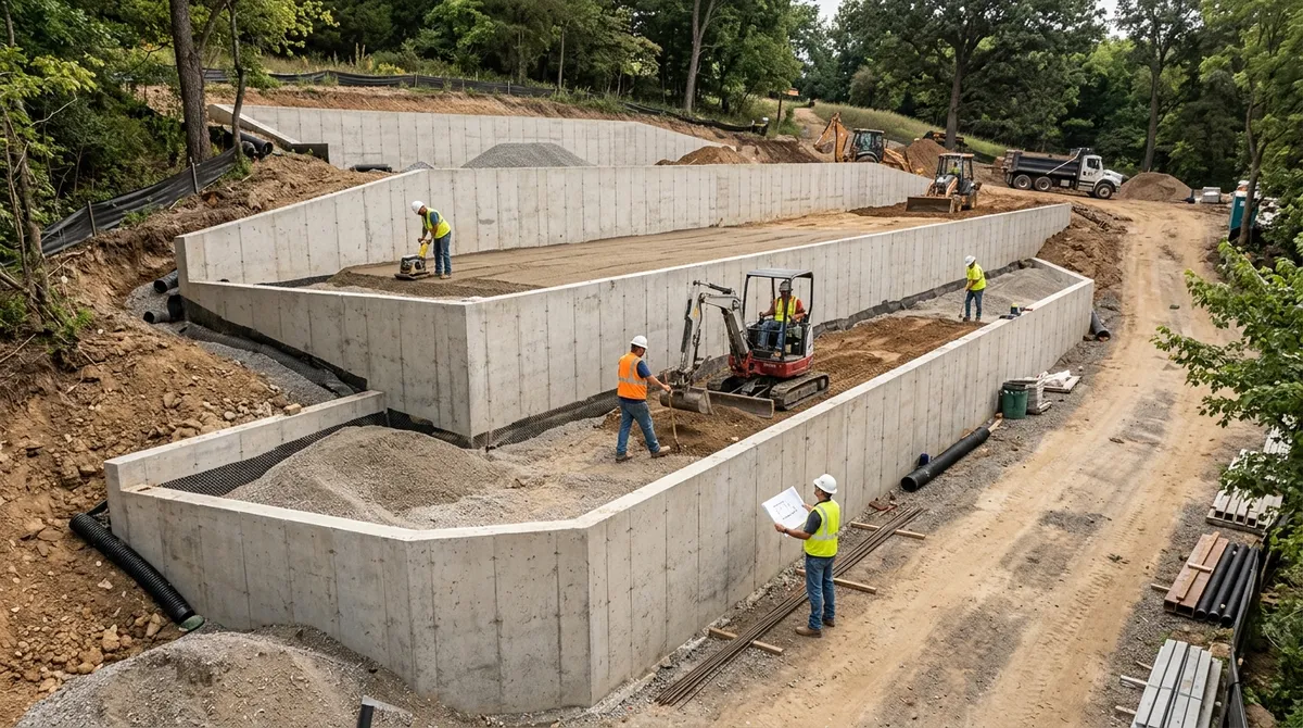 site development retaining walls