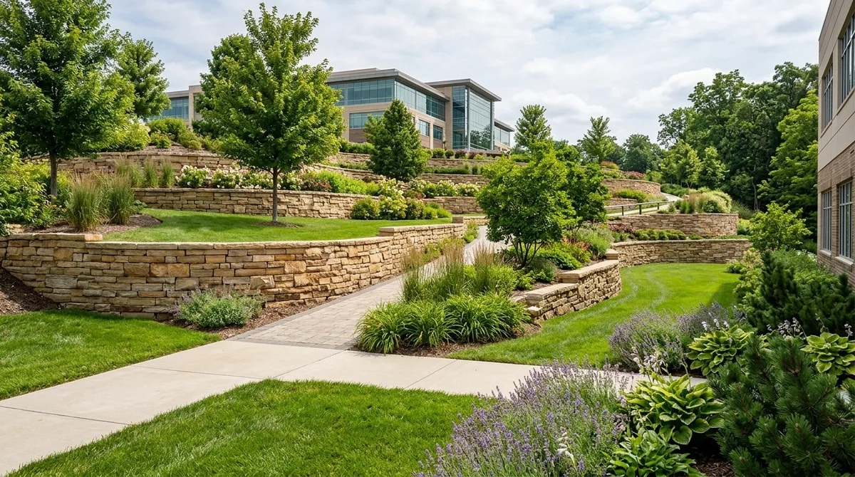 commercial landscape grading walls