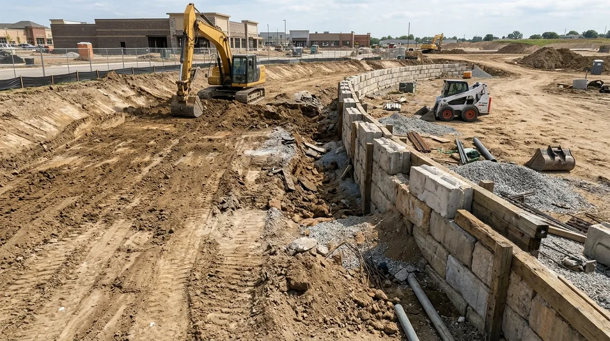 commercial landscape grading walls