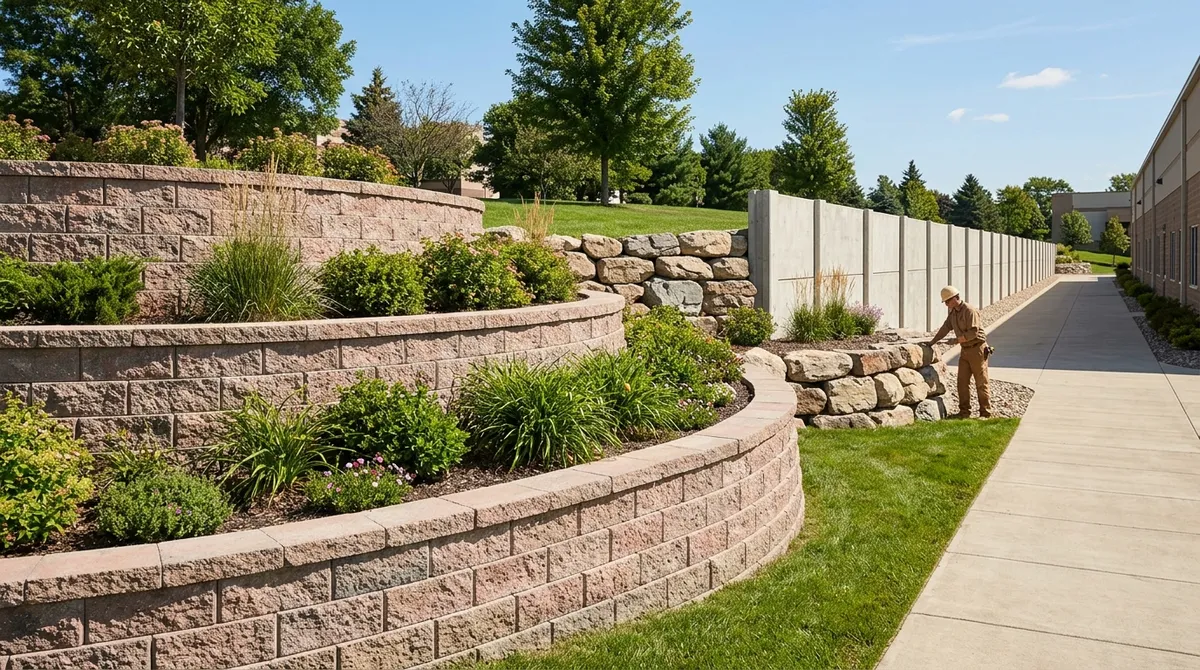 commercial retaining wall contractors near me