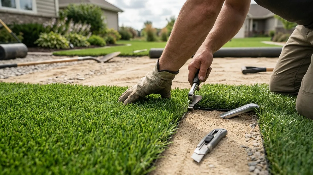 artificial lawn installation