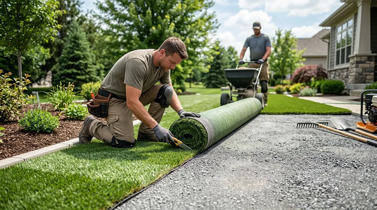 artificial lawn installation