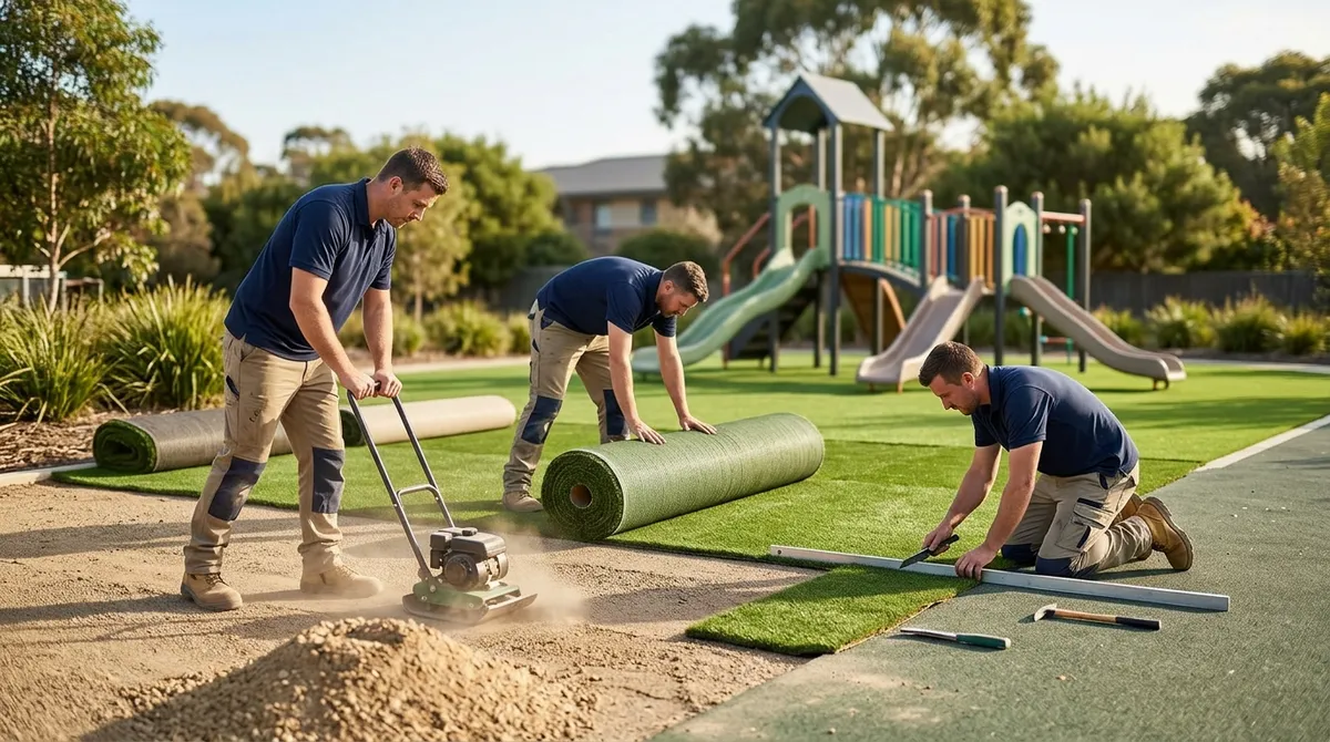 Playground turf installers