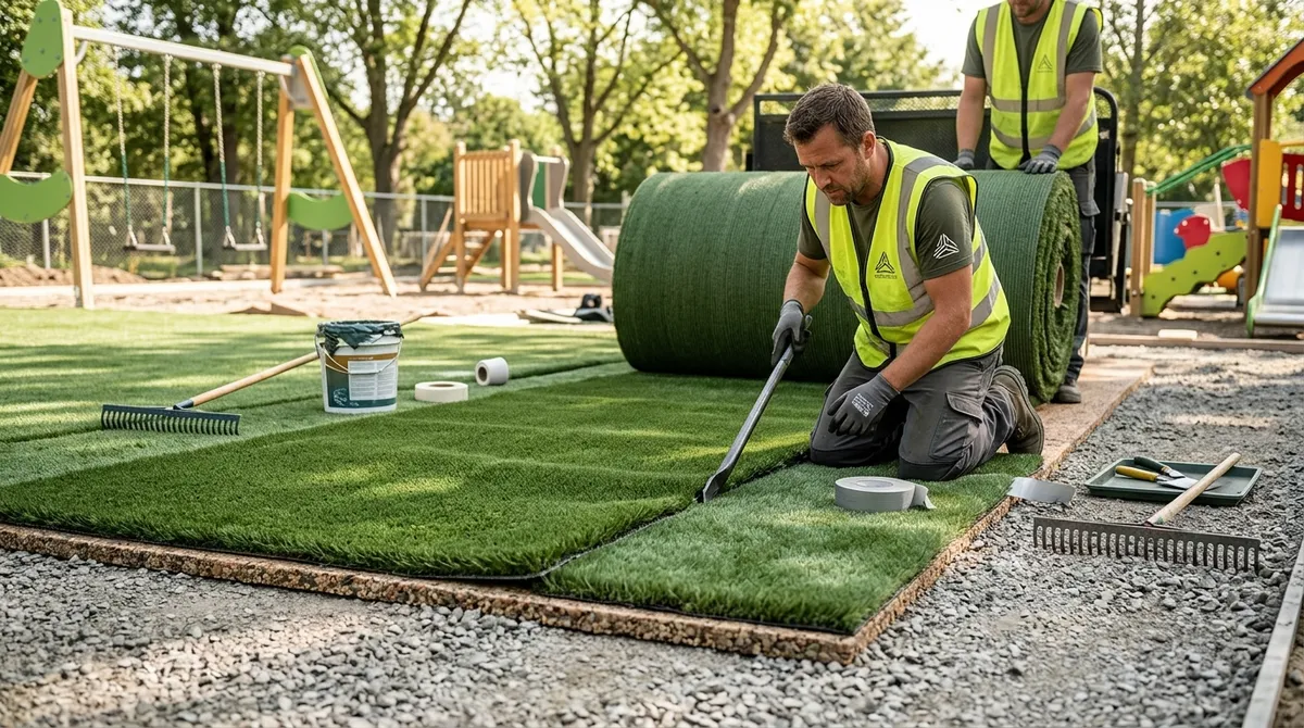 Playground turf installers