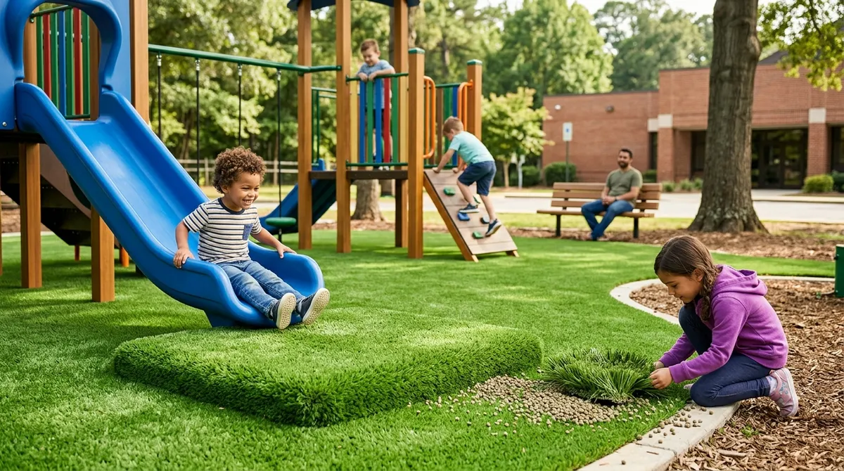 Playground turf installers