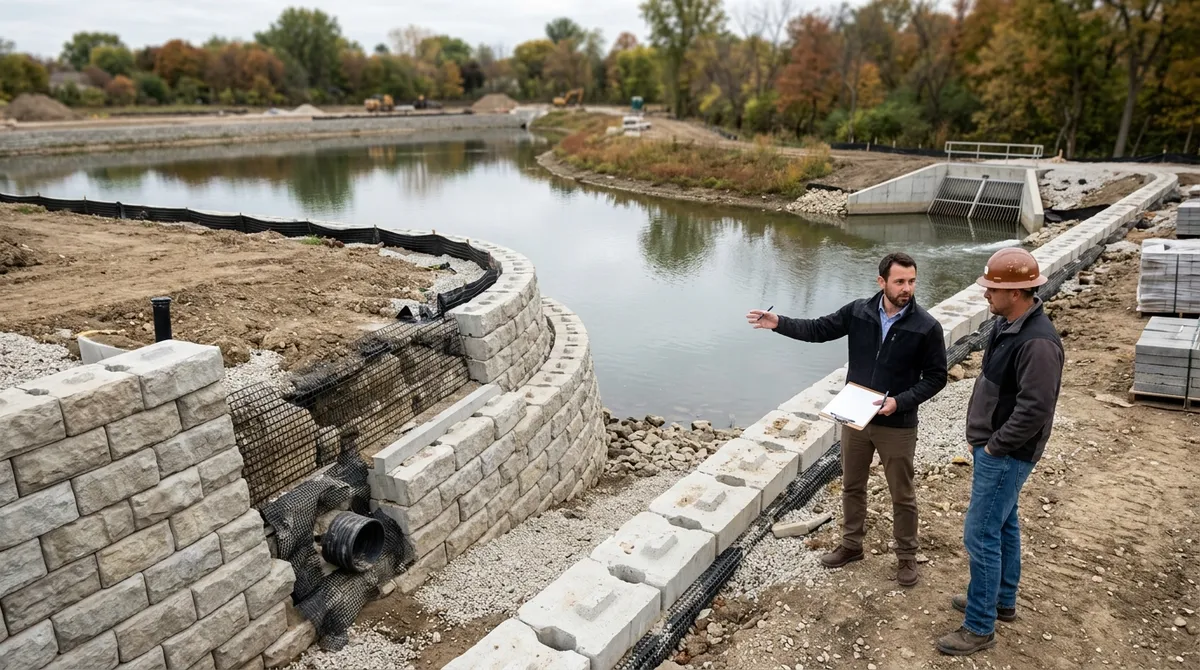 retaining walls for retention ponds Chicago