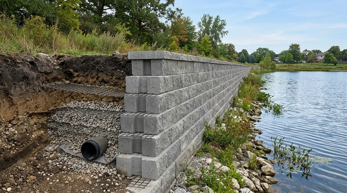 9 Retaining Wall Tips for Retention Ponds in Chicago