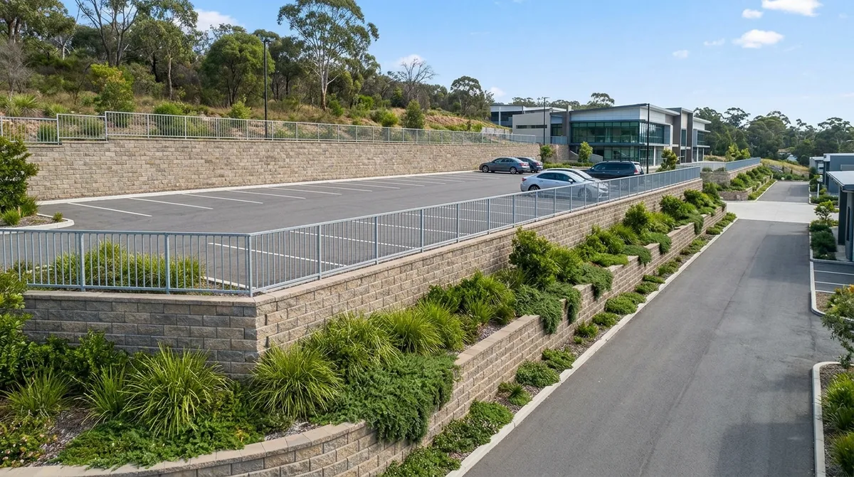 retaining walls for commercial parking lots