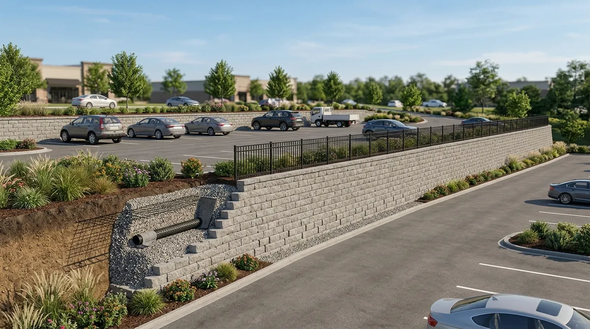 How to Use Retaining Walls for Commercial Parking Lots