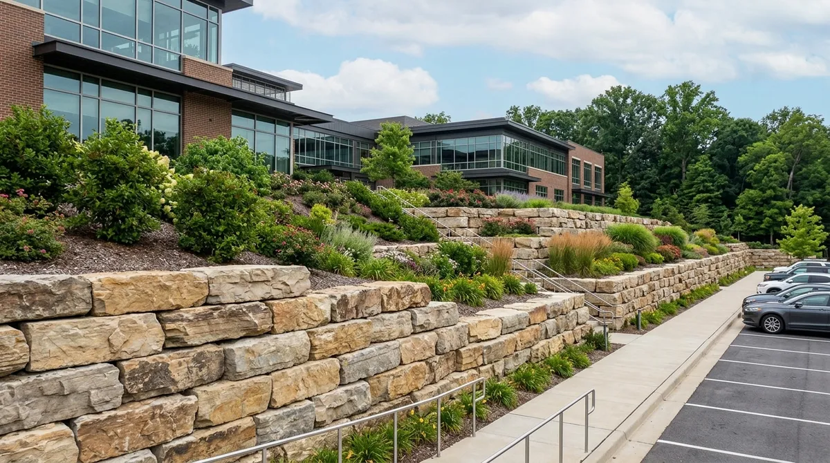 natural stone commercial retaining walls