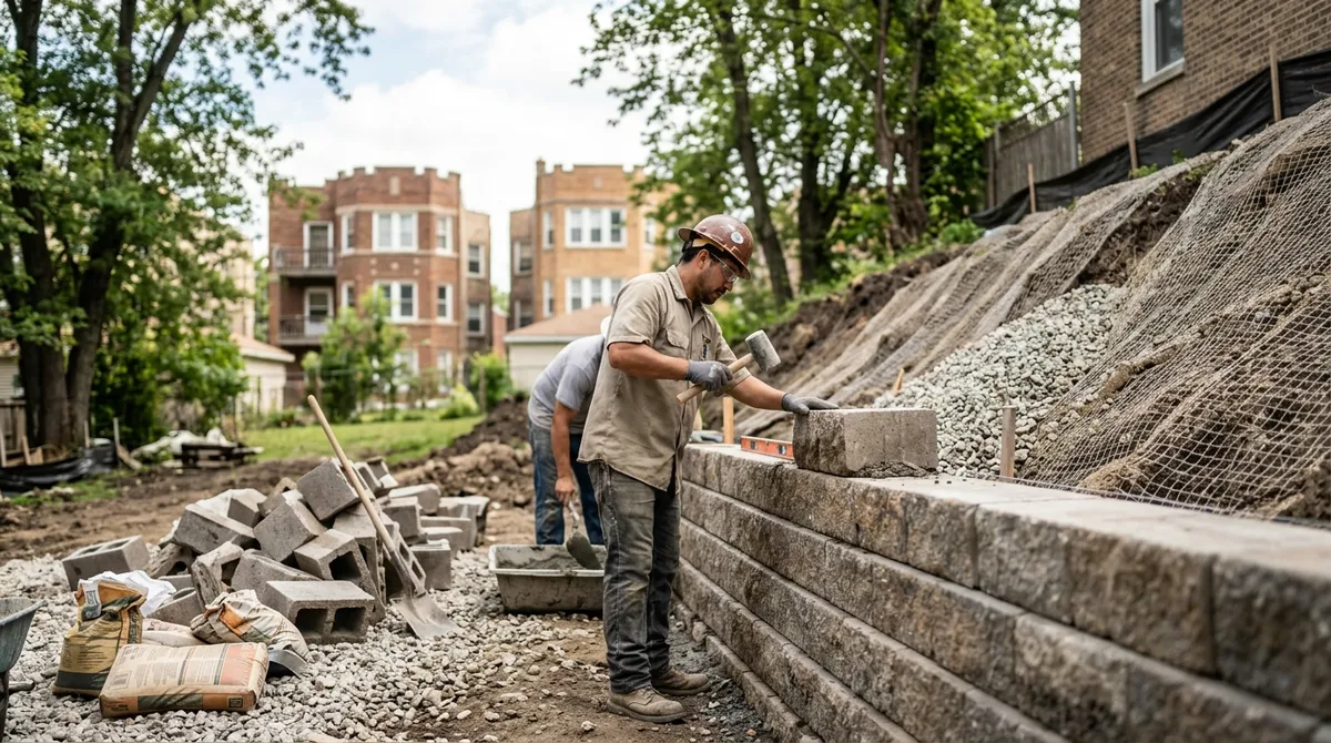 site development retaining walls Chicago