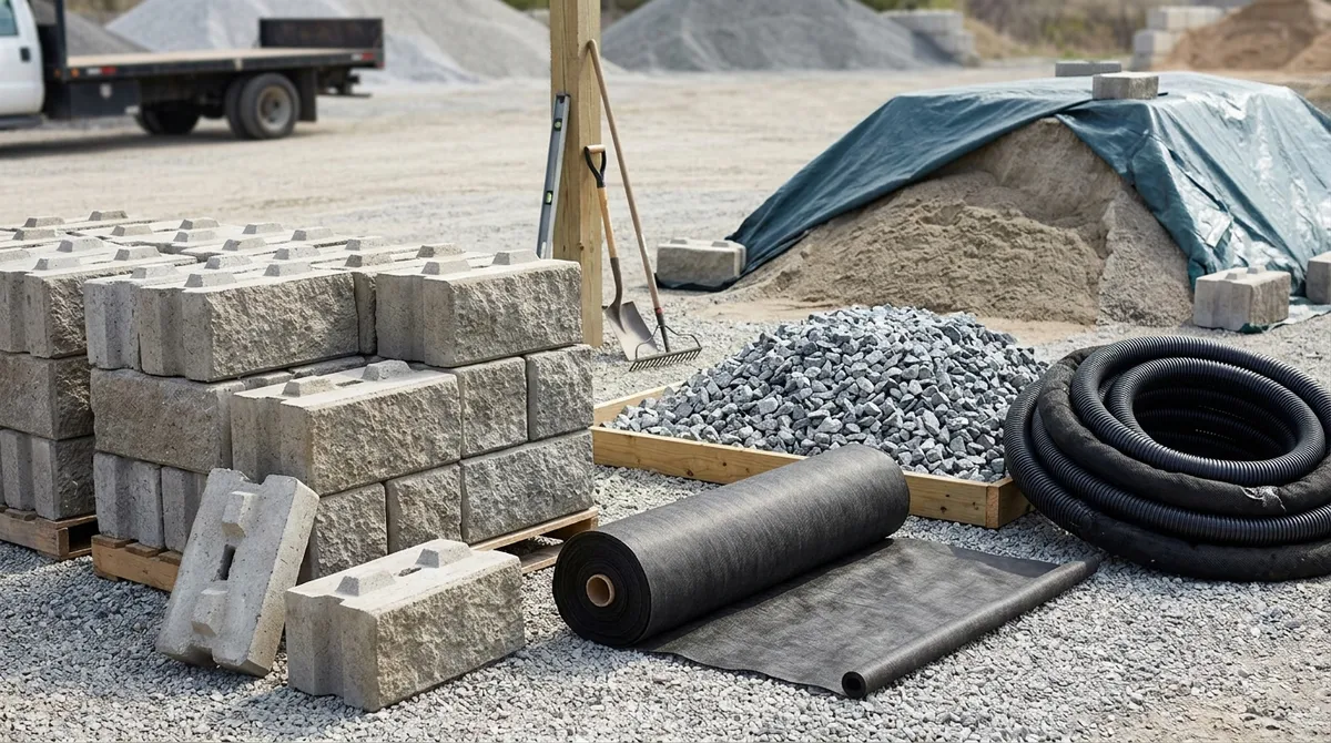 commercial retaining wall installation