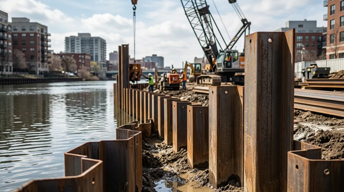 commercial sheet piling walls Chicago