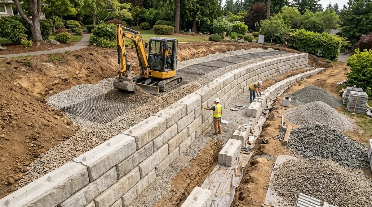 heavy duty retaining wall construction