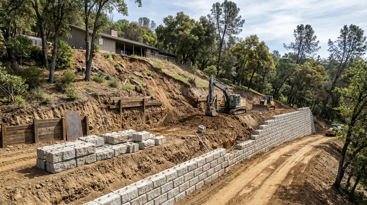 heavy duty retaining wall construction