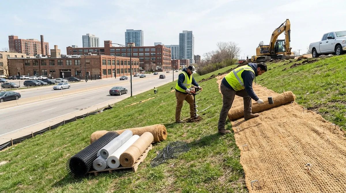 commercial slope stabilization Chicago