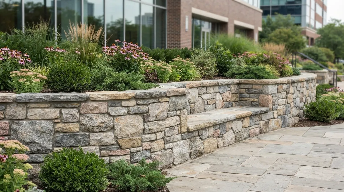 natural stone commercial retaining walls Chicago