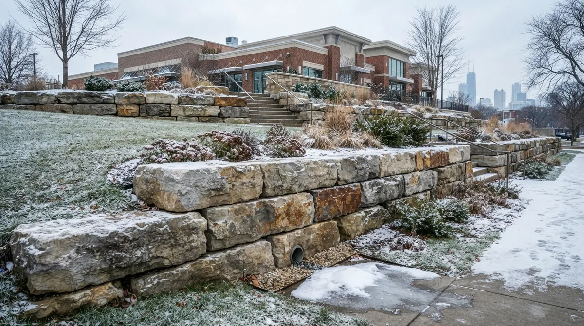 natural stone commercial retaining walls Chicago