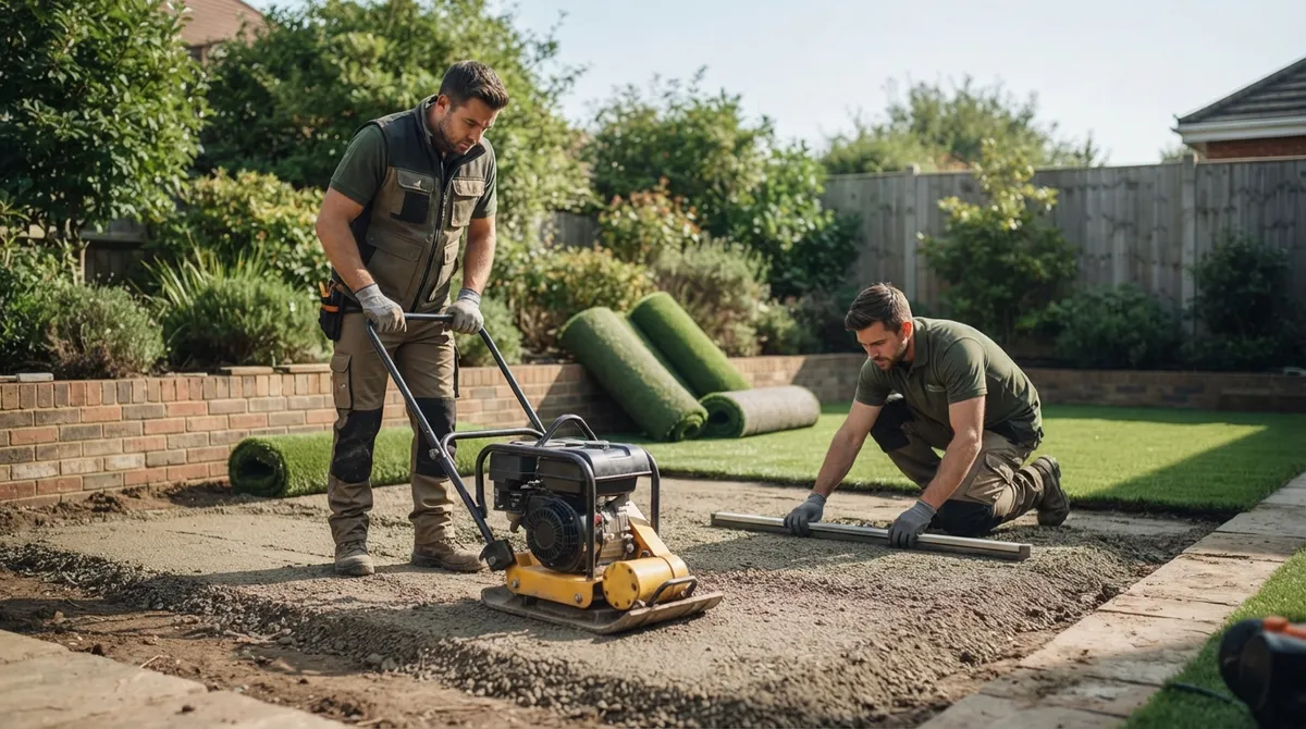 putting artificial grass
